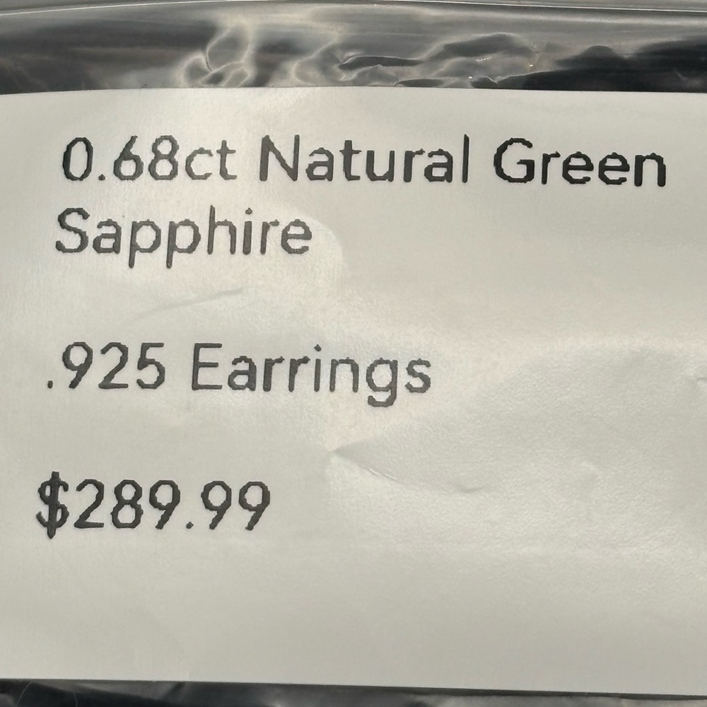 0.68 Natural Green Sapphire 925 Sterling Silver Earrings - Picture 6 of 6